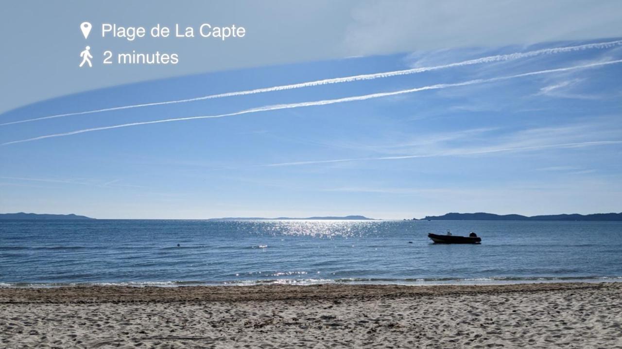 L'Instant Plage - Vue Mer - Bord De Plage - La Capte - Cote D'Azur Hyeres Exterior photo